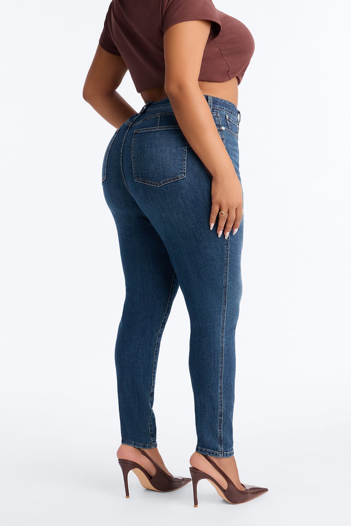 Charlotte Curvy High Rise Skinny Jeans - Dark Wash