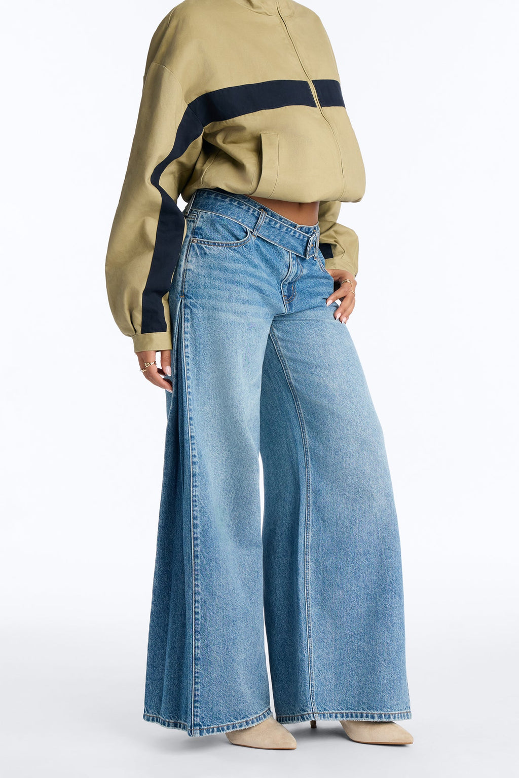 Almost Ready Mid Waist Wide Leg Jeans - Medium Wash