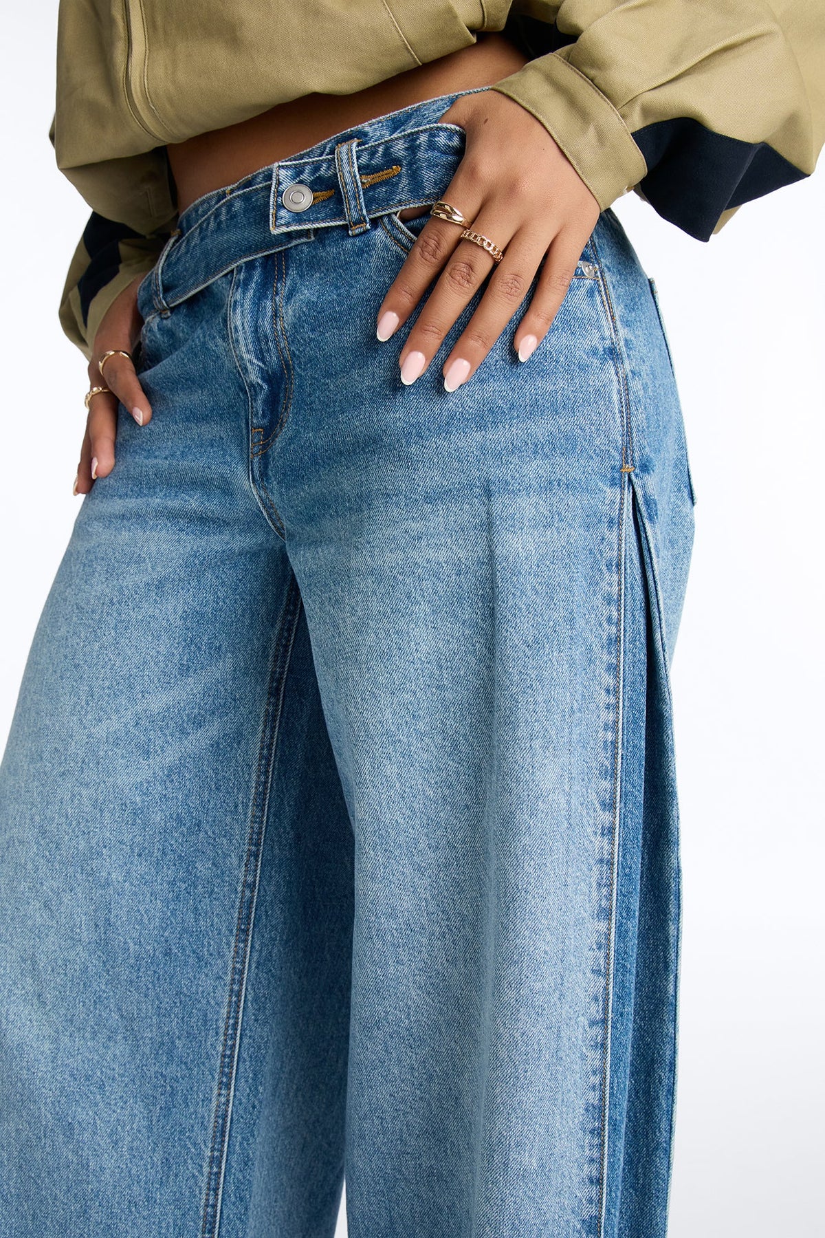 Almost Ready Mid Waist Wide Leg Jeans - Medium Wash