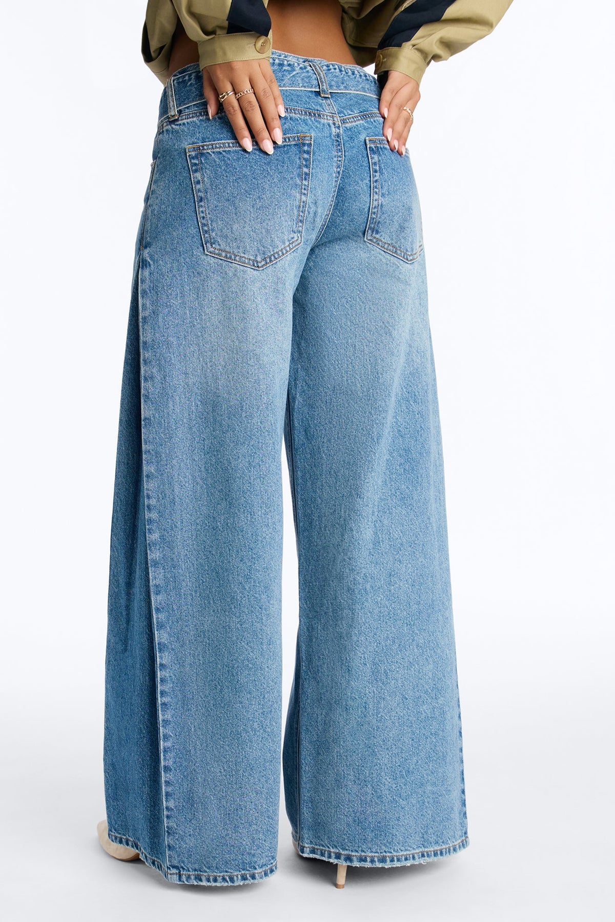 Almost Ready Mid Waist Wide Leg Jeans - Medium Wash