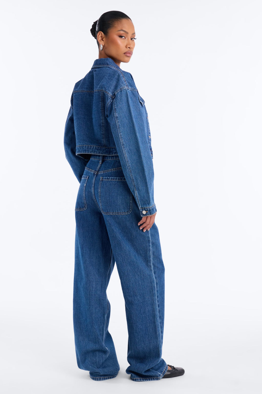 Cleo Denim Pant Set - Dark Wash