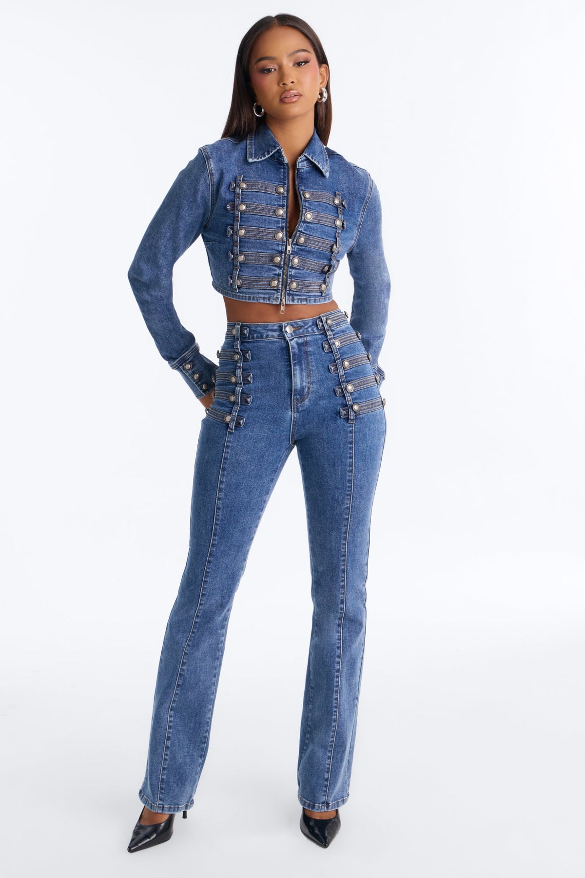 High Maintenance Denim Pant Set - Medium Wash