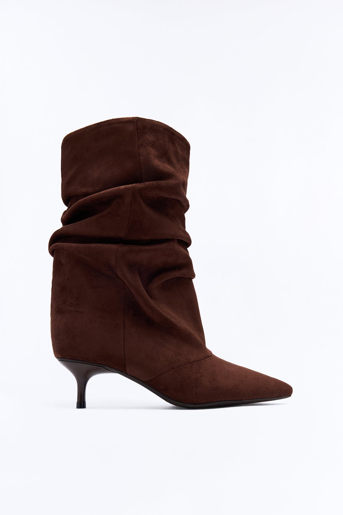 In Full Effect Suede Heeled Booties - Chocolate