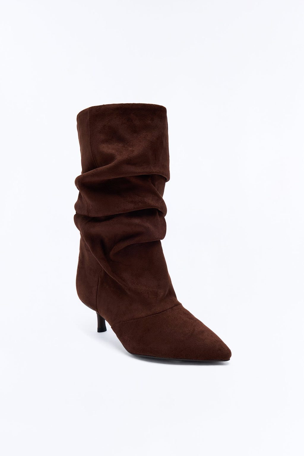 In Full Effect Suede Heeled Booties - Chocolate