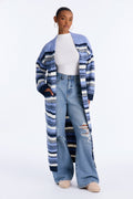 Warm Endings Maxi Cardigan - Blue/combo