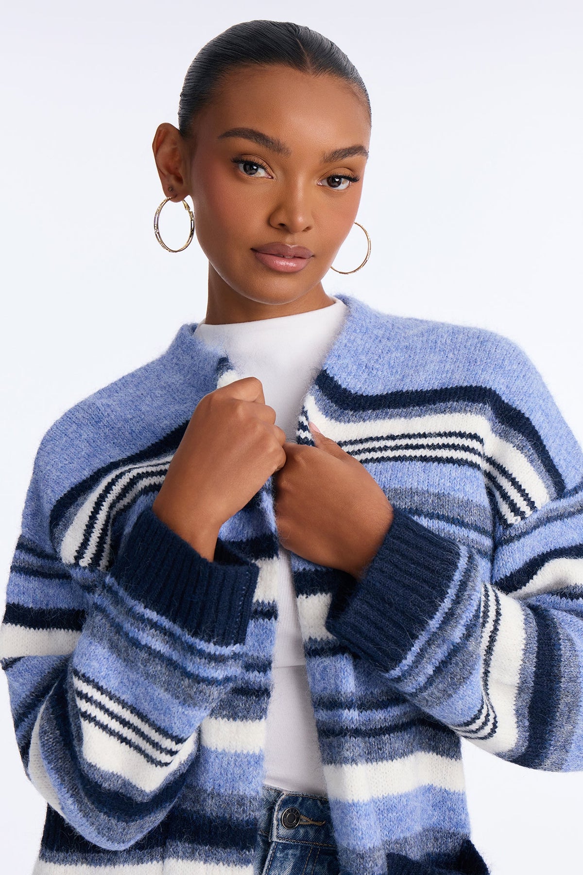 Warm Endings Maxi Cardigan - Blue/combo