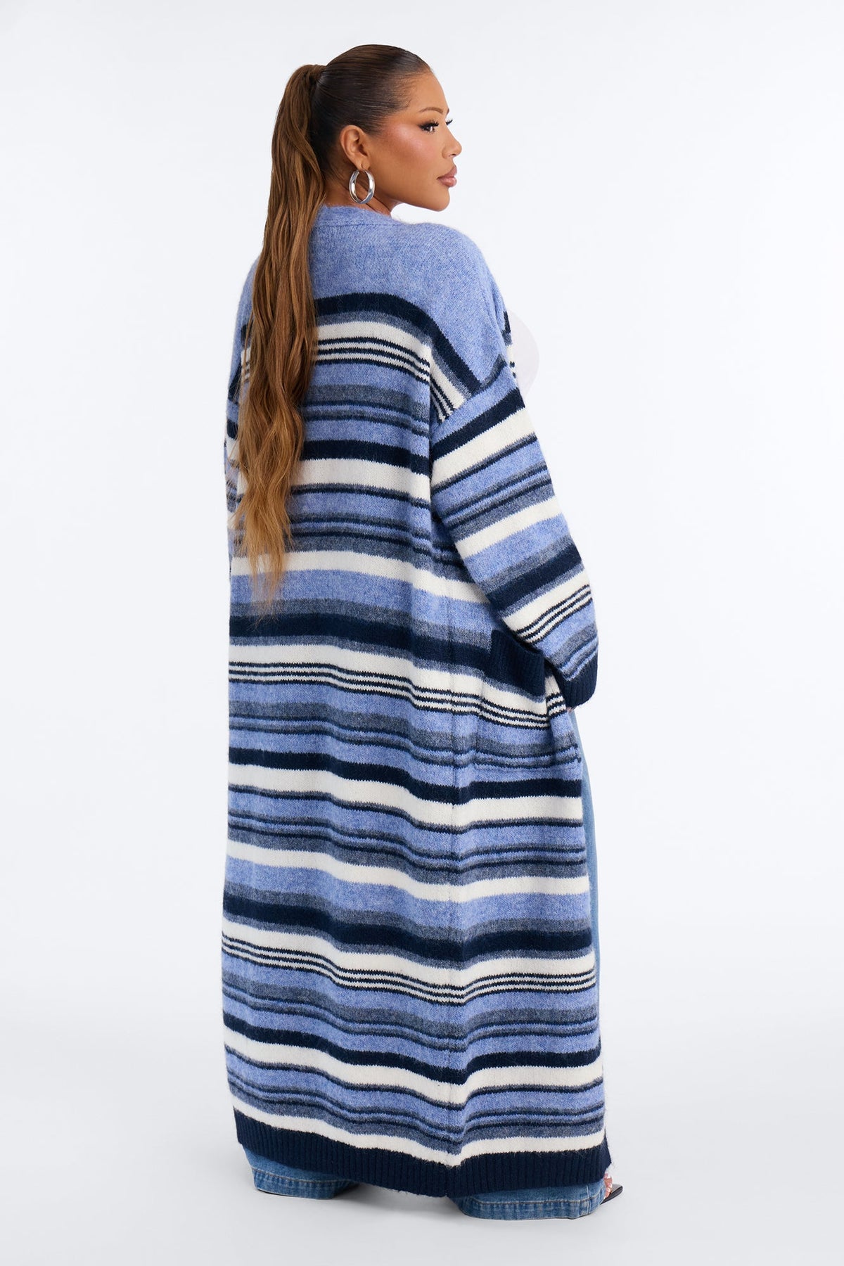 Warm Endings Maxi Cardigan - Blue/combo