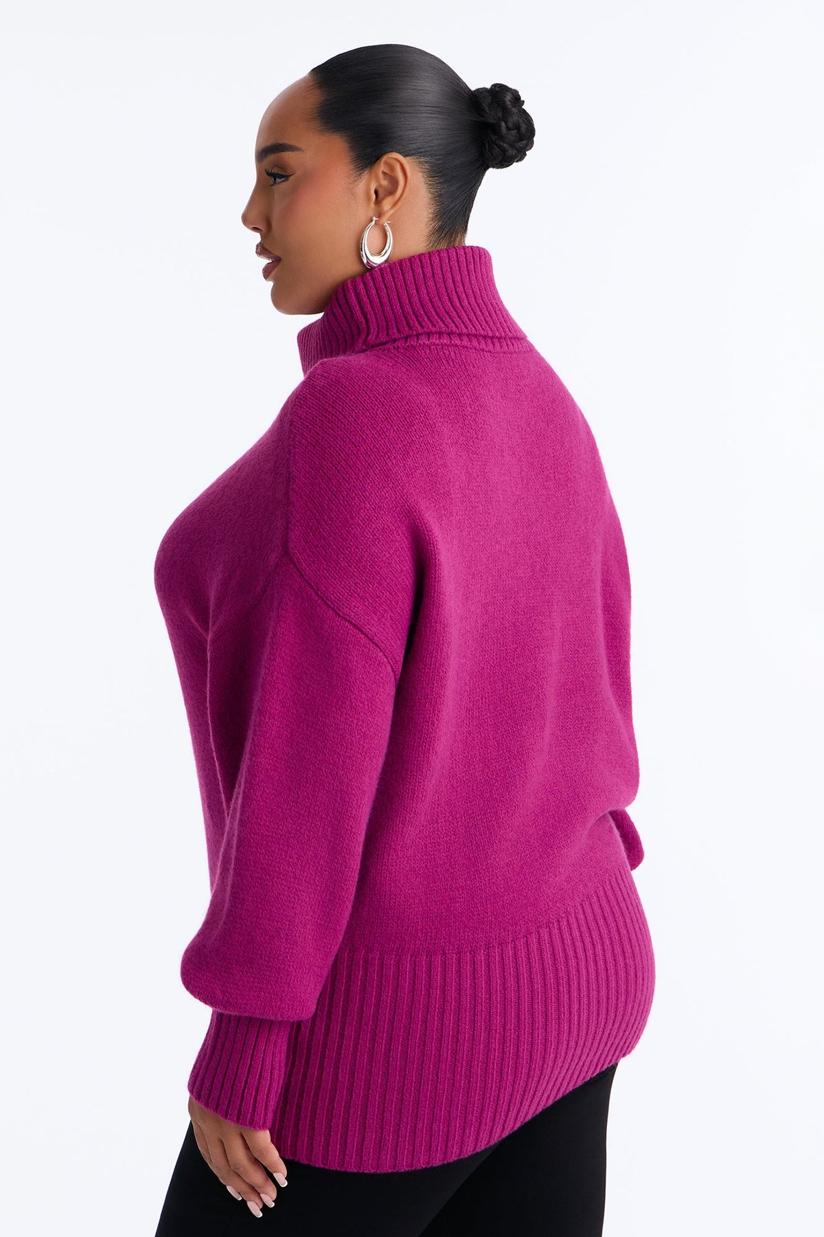 Keep Me Warm Chunky Funnel Neck Sweater - Magenta
