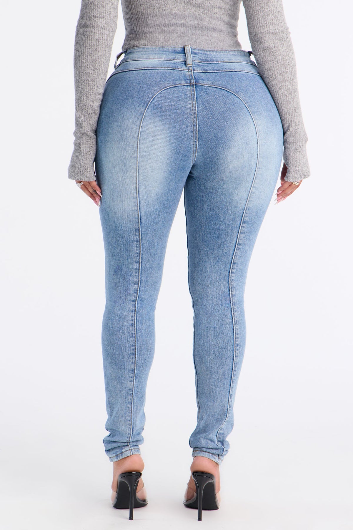 Reno High Rise Stretch Skinny Jeans - Medium Wash