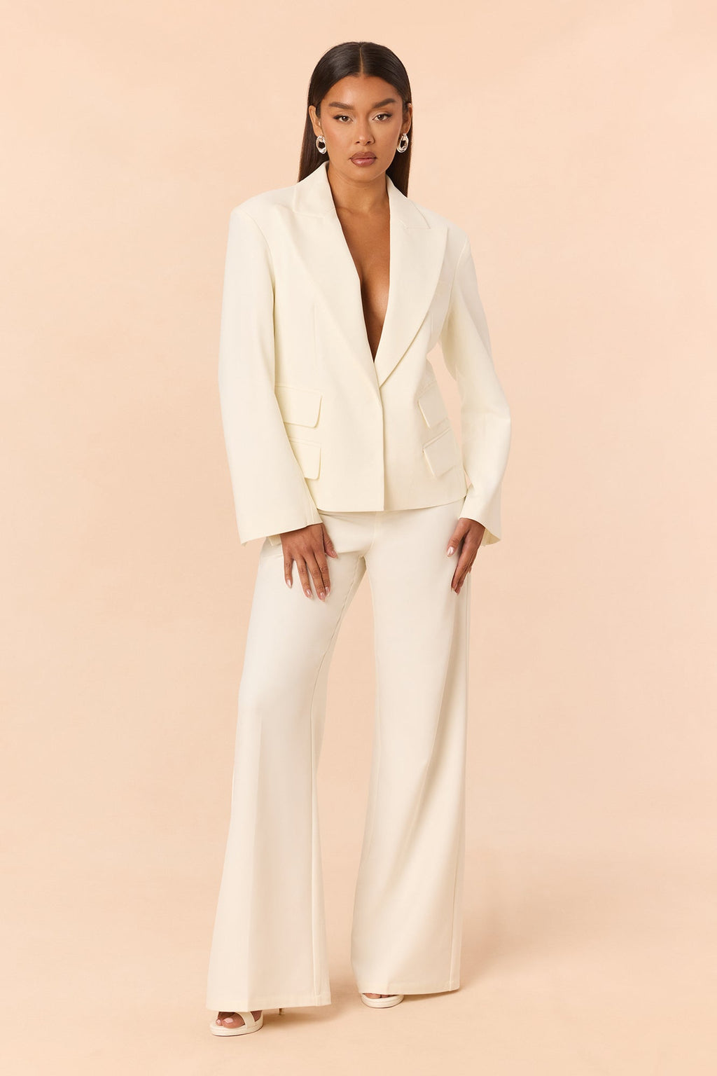 Keep It Professional Pant Set - White