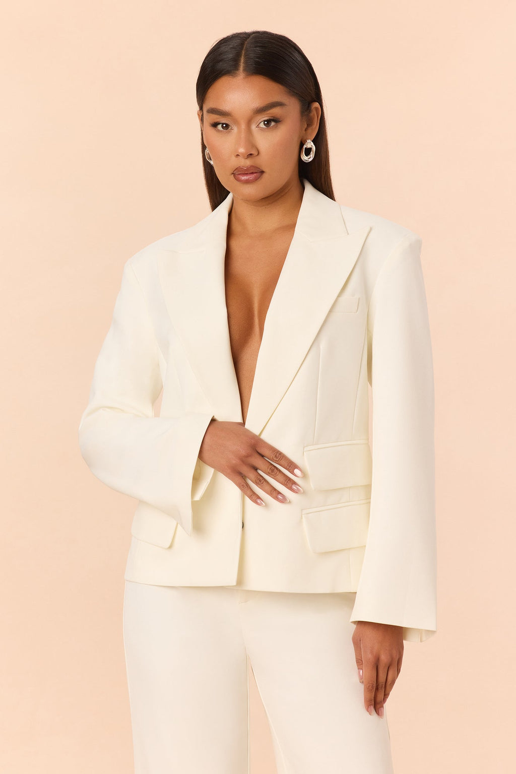 Keep It Professional Pant Set - White