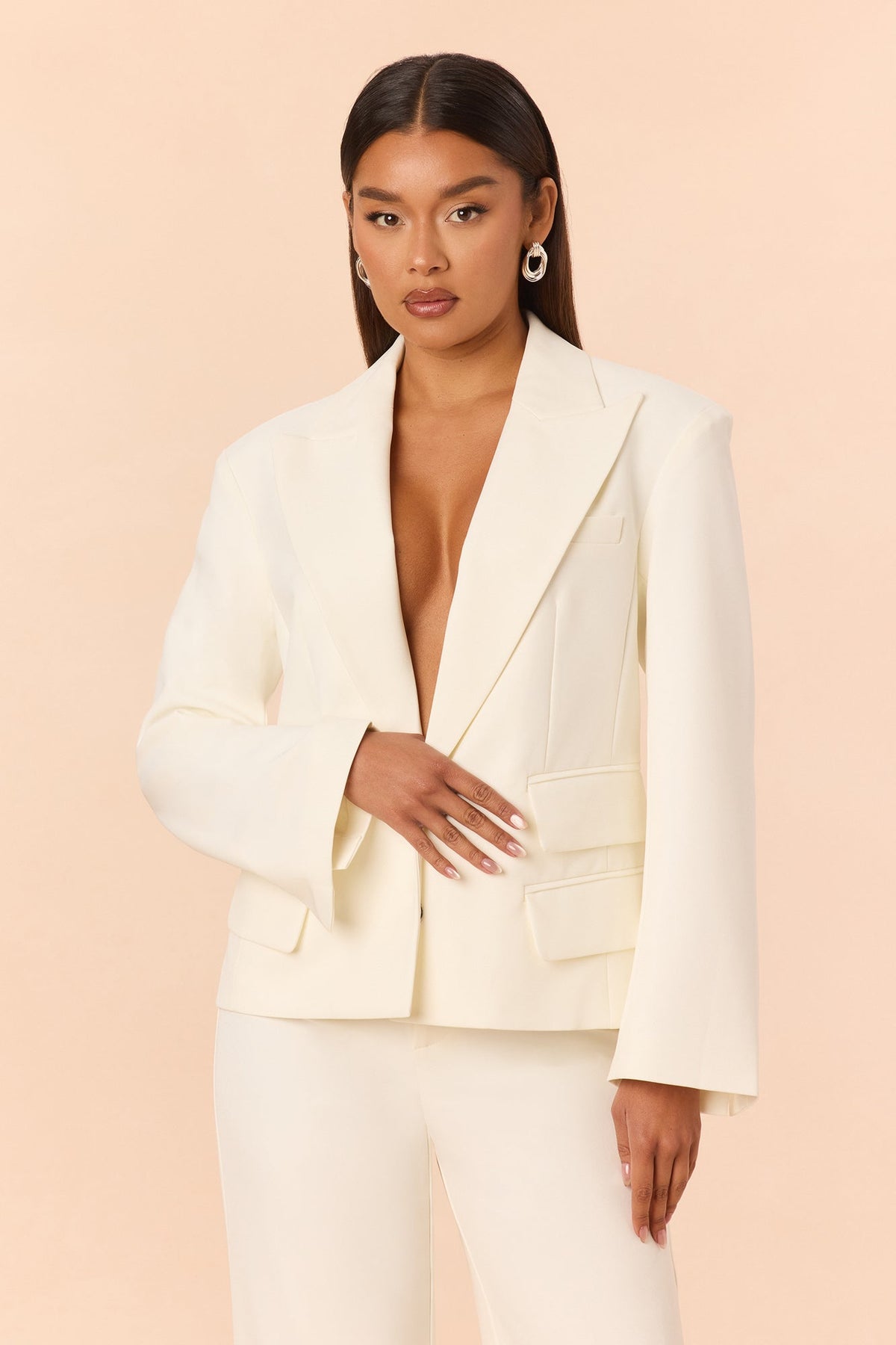 Keep It Professional Pant Set - White