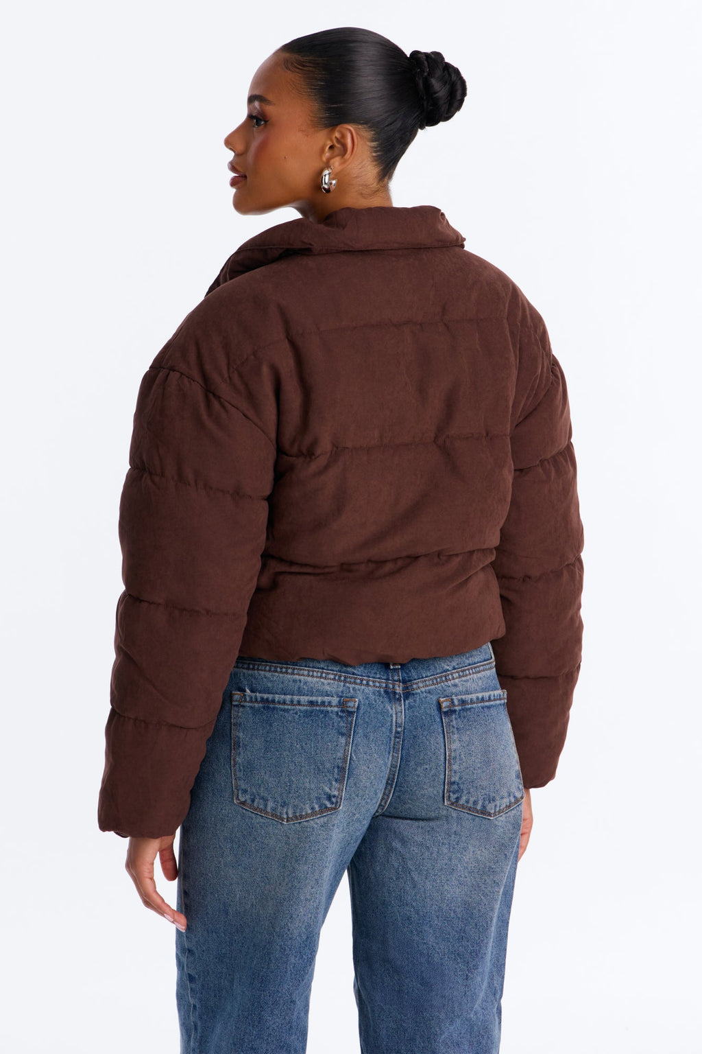 Too Hot To Handle Puffer Jacket - Chocolate