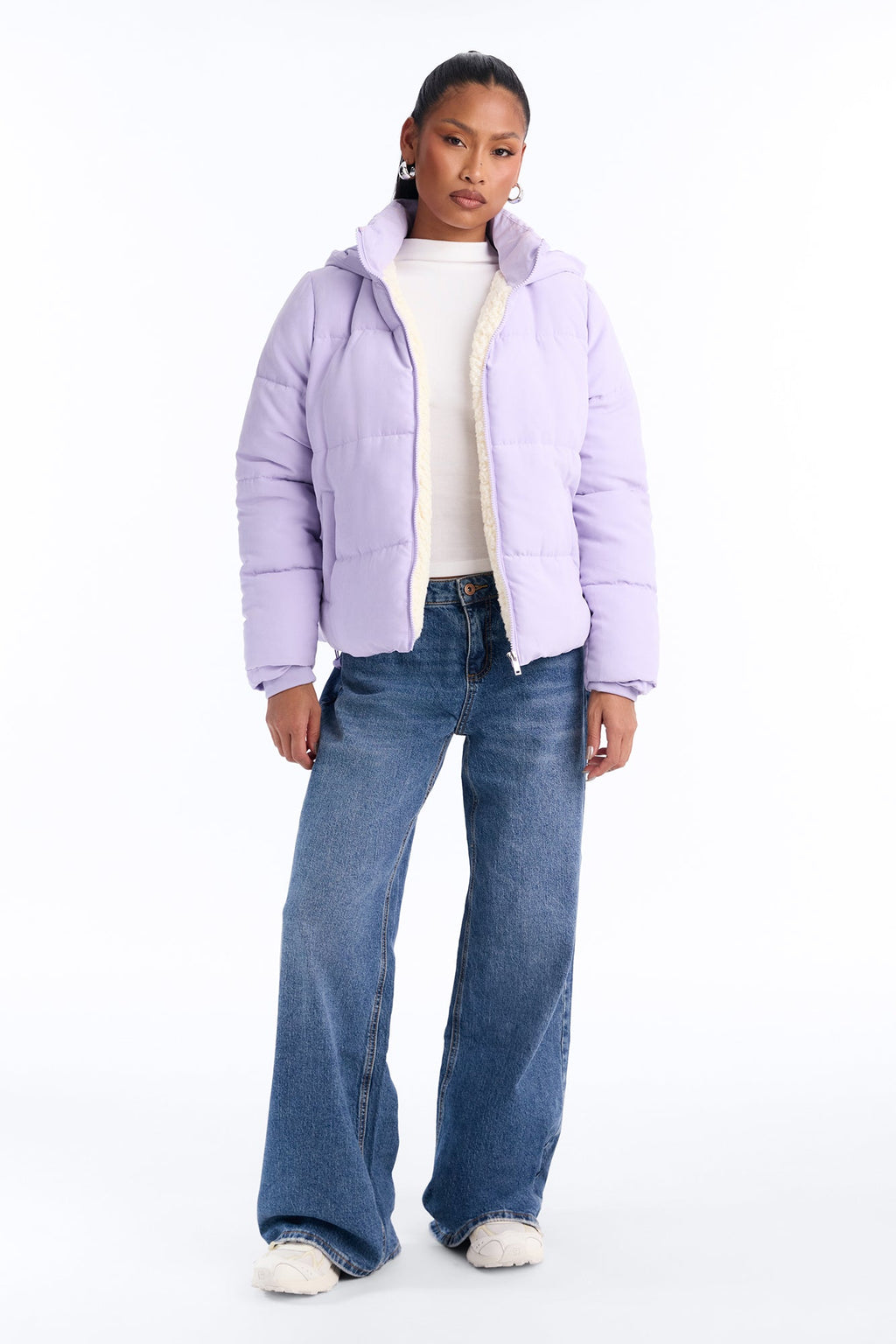 In The Middle Of The City Puffer Jacket - Lavender