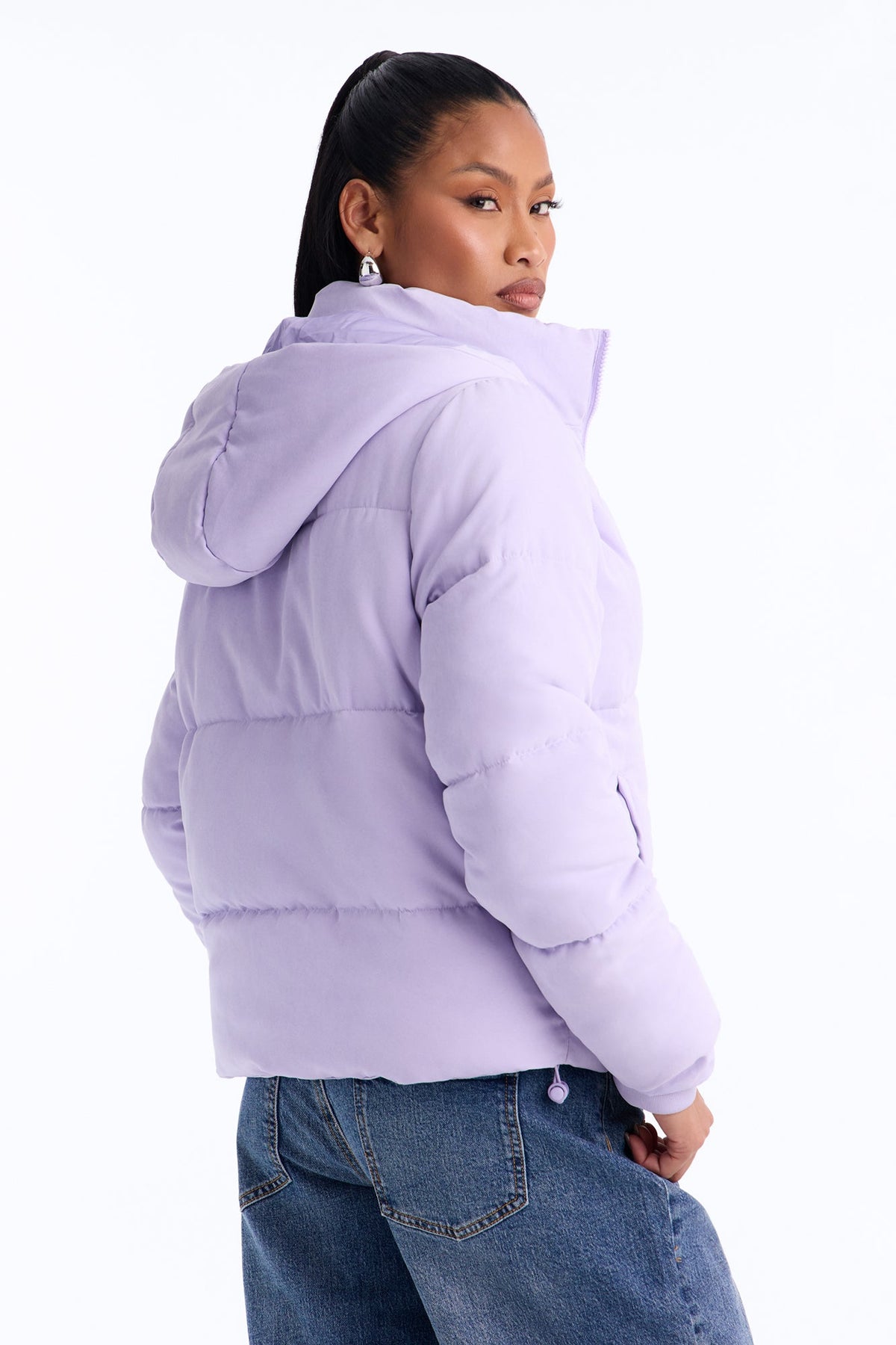 In The Middle Of The City Puffer Jacket - Lavender