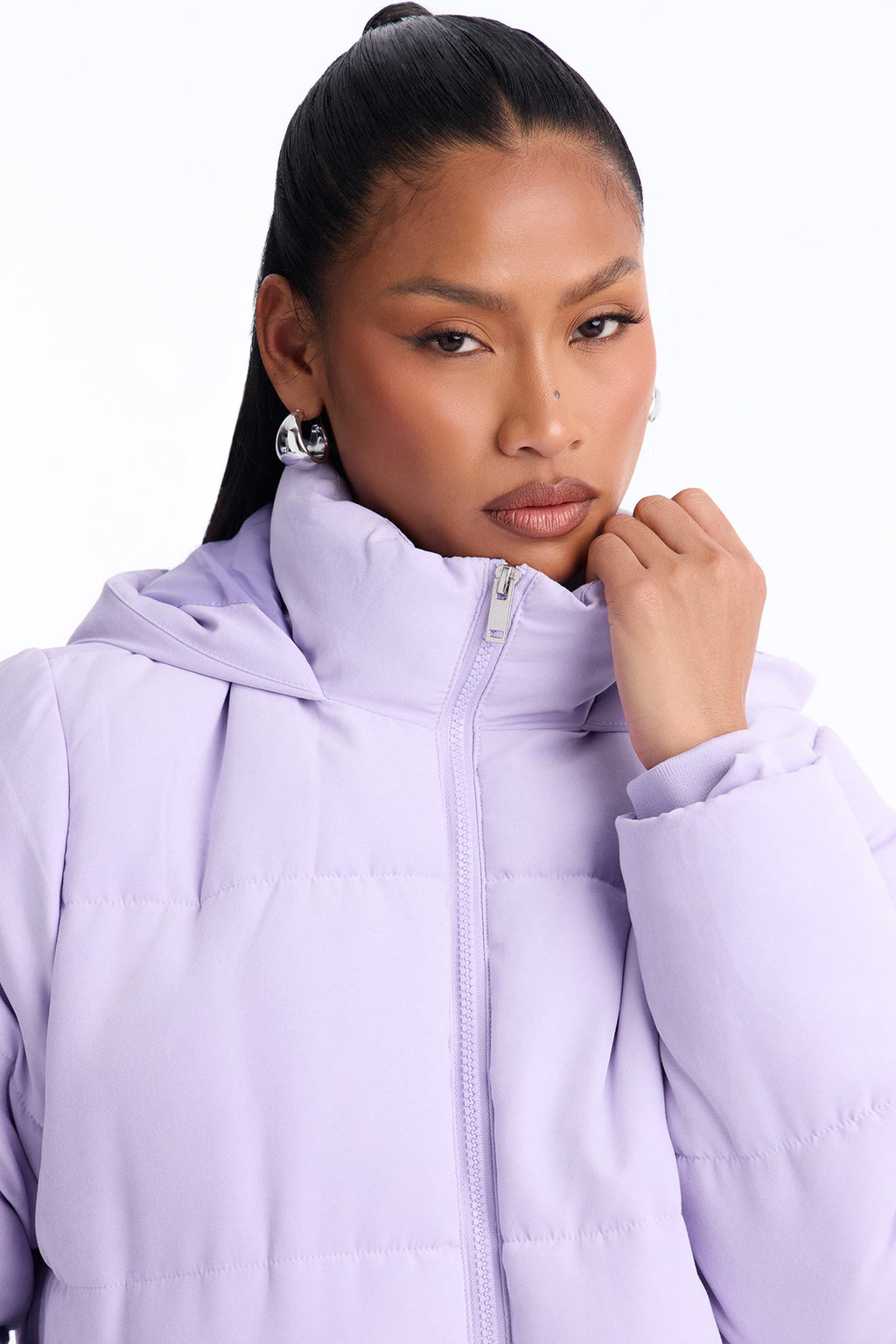 In The Middle Of The City Puffer Jacket - Lavender