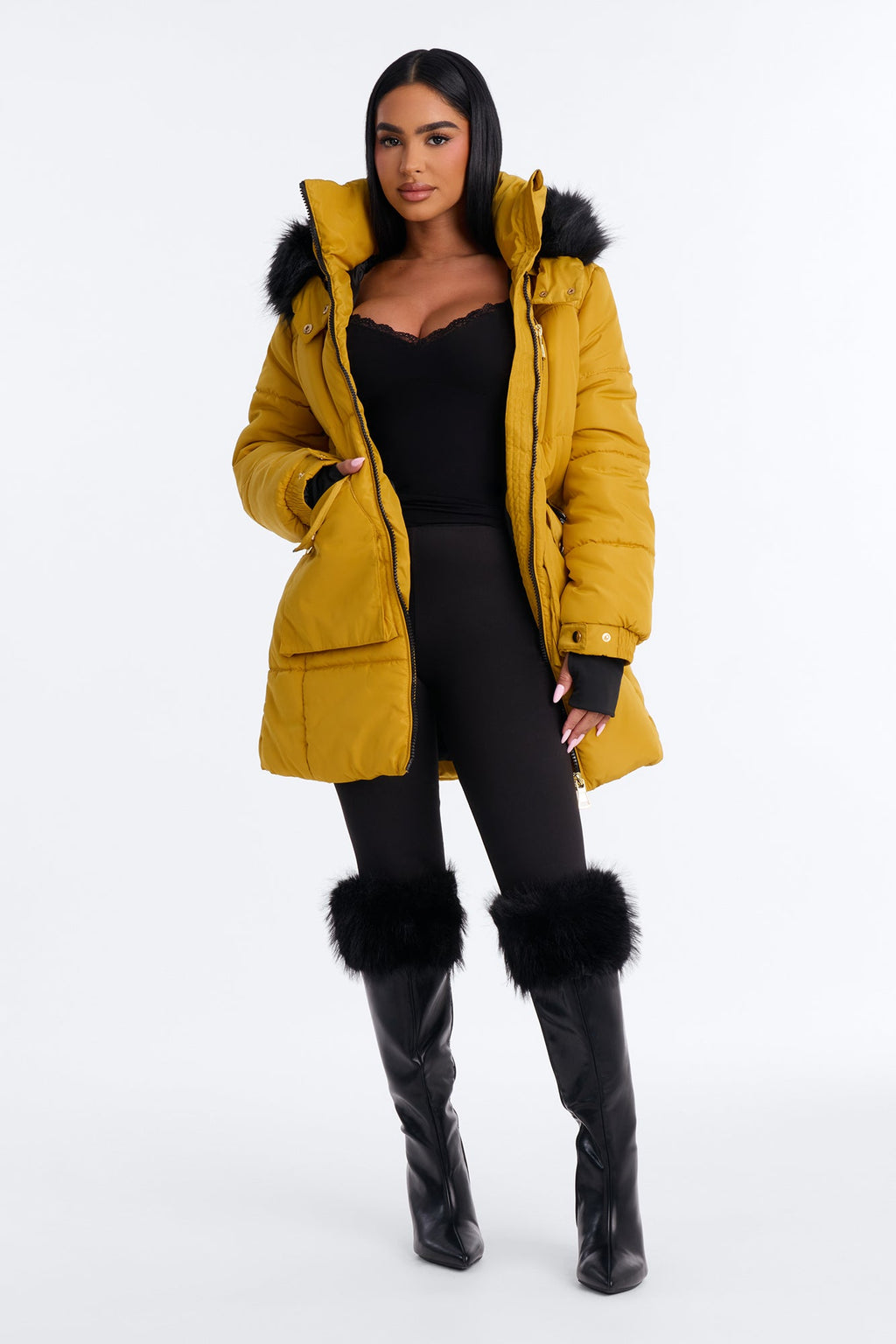 Cold Feelings Puffer Jacket - Honey