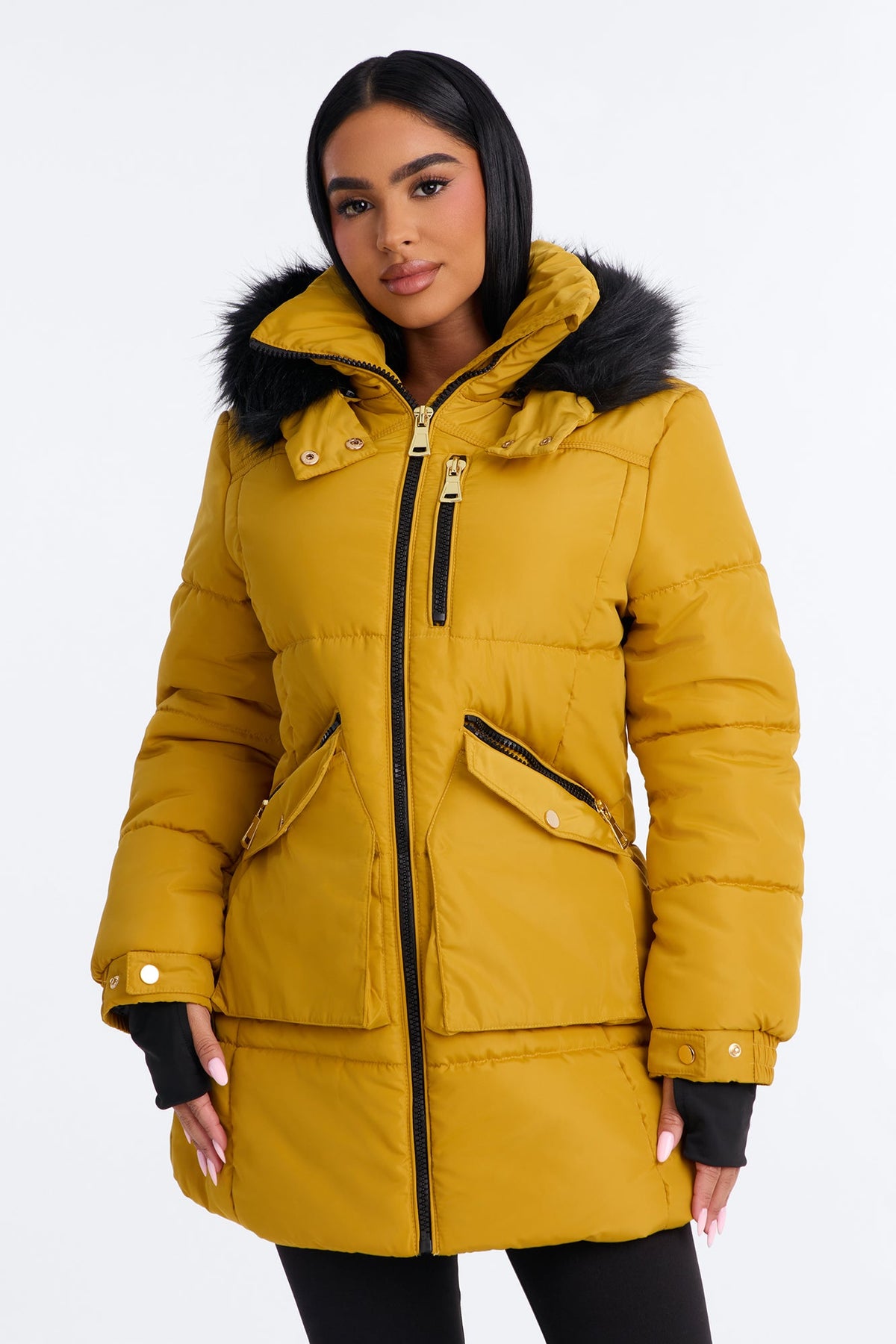 Cold Feelings Puffer Jacket - Honey
