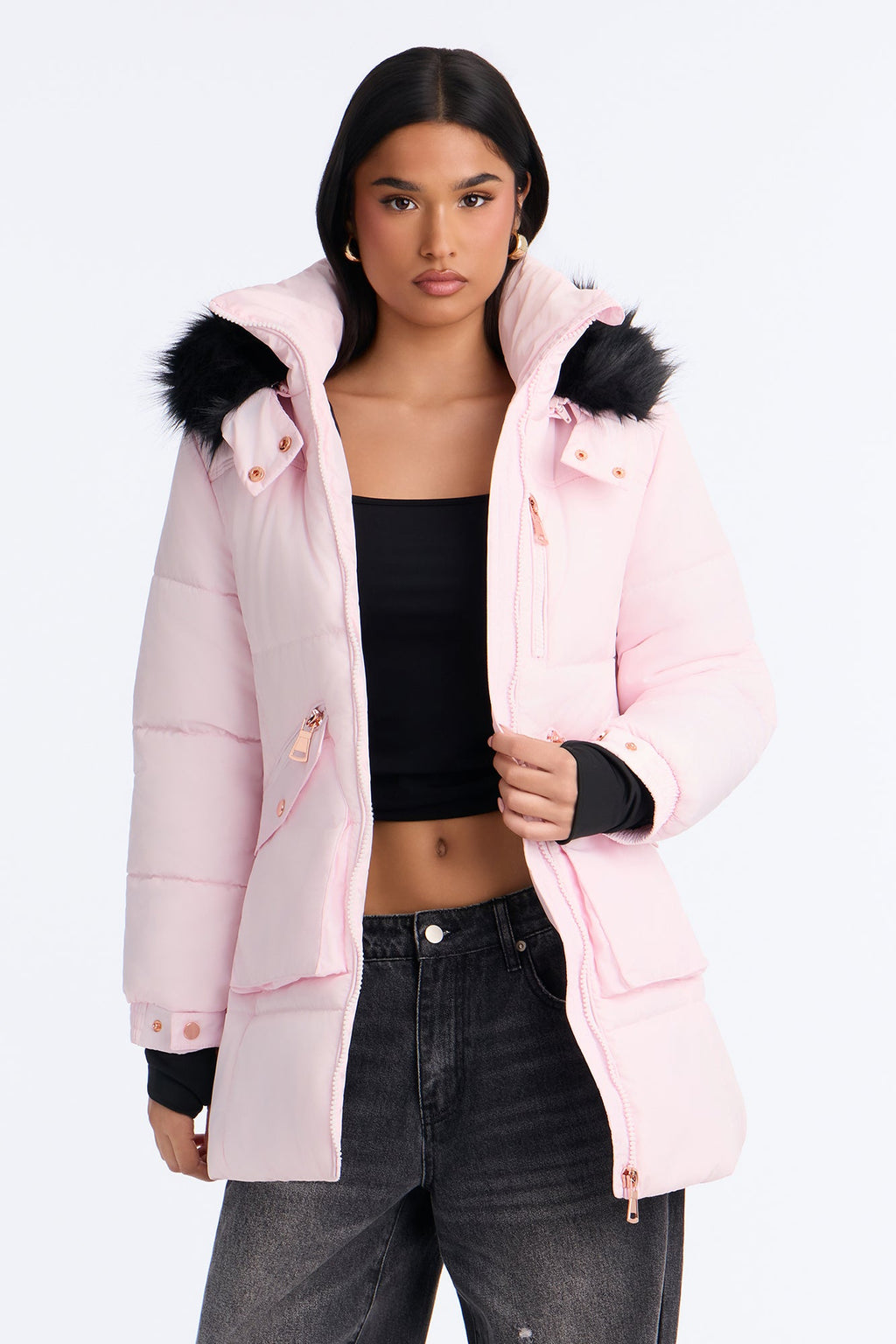 Cold Feelings Puffer Jacket - Pink