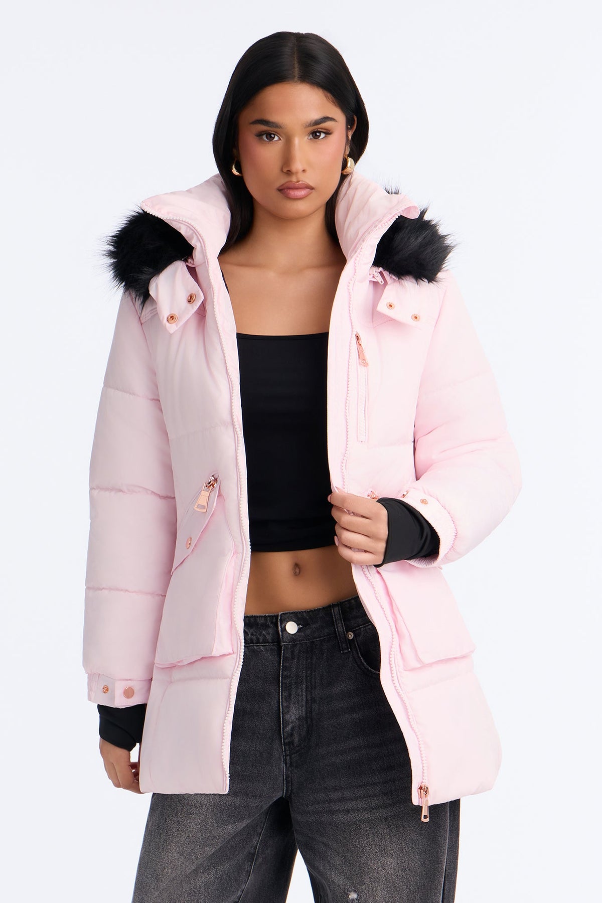 Cold Feelings Puffer Jacket - Pink