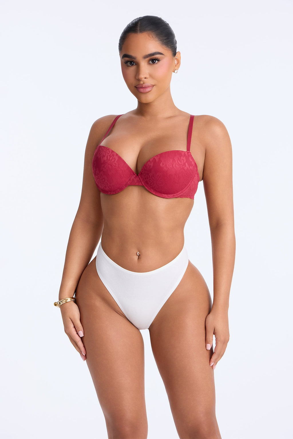 Bare Bliss Underwire Push Up Bra - Red