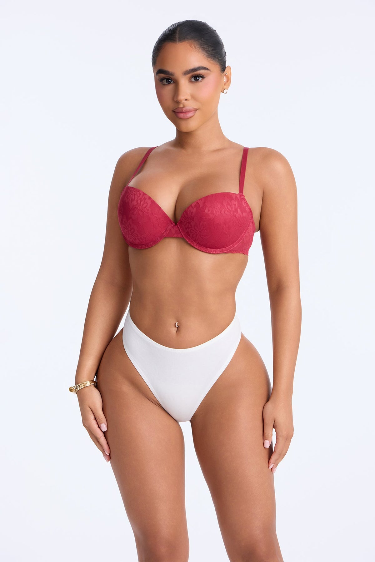 Bare Bliss Underwire Push Up Bra - Red