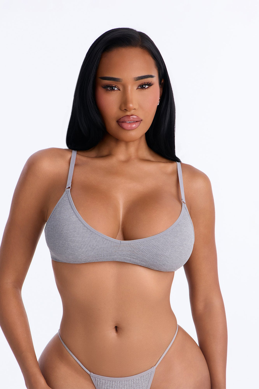 Wirefree Seamless Ribbed Comfort Bralette - Heather Grey
