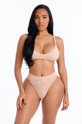 Wirefree Seamless Ribbed Comfort Bralette - Nude