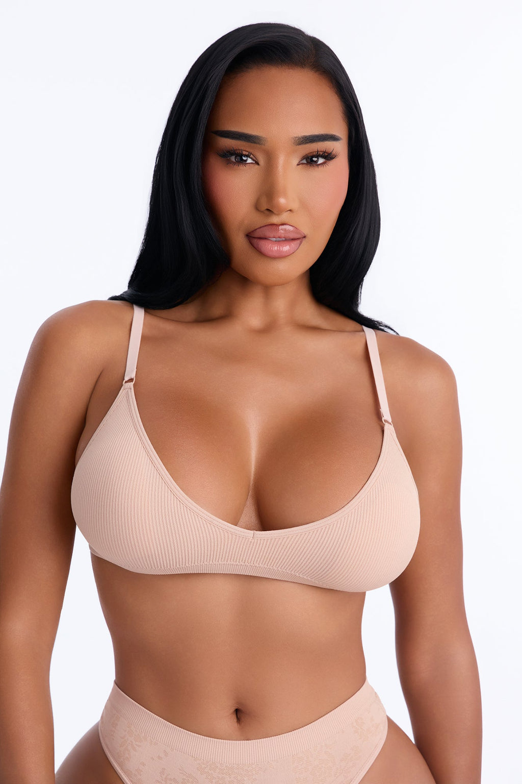 Wirefree Seamless Ribbed Comfort Bralette - Nude