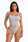 Seamless Ribbed Comfort Cami Bralette Tank - Heather Grey
