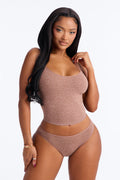 Seamless Ribbed Comfort Cami Bralette Tank - Leopard