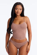 Seamless Ribbed Comfort Dipped Front Cheeky Panty - Leopard