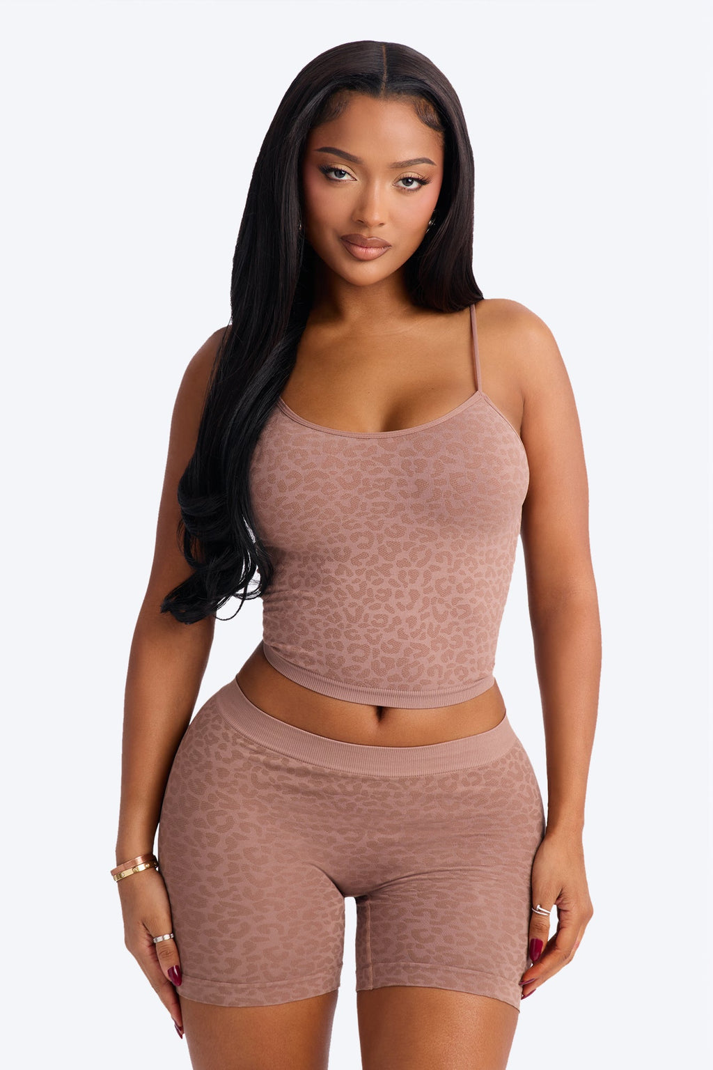 Seamless Ribbed Biker Short Panty - Leopard