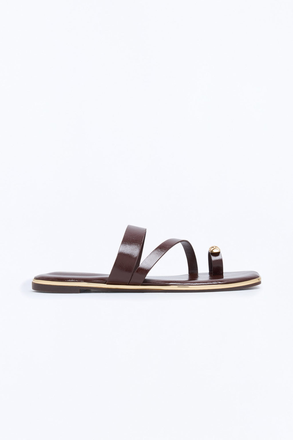 Know Better Toe Ring Flat Sandals - Brown