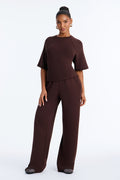 Phia Wide Leg Pant Set - Brown