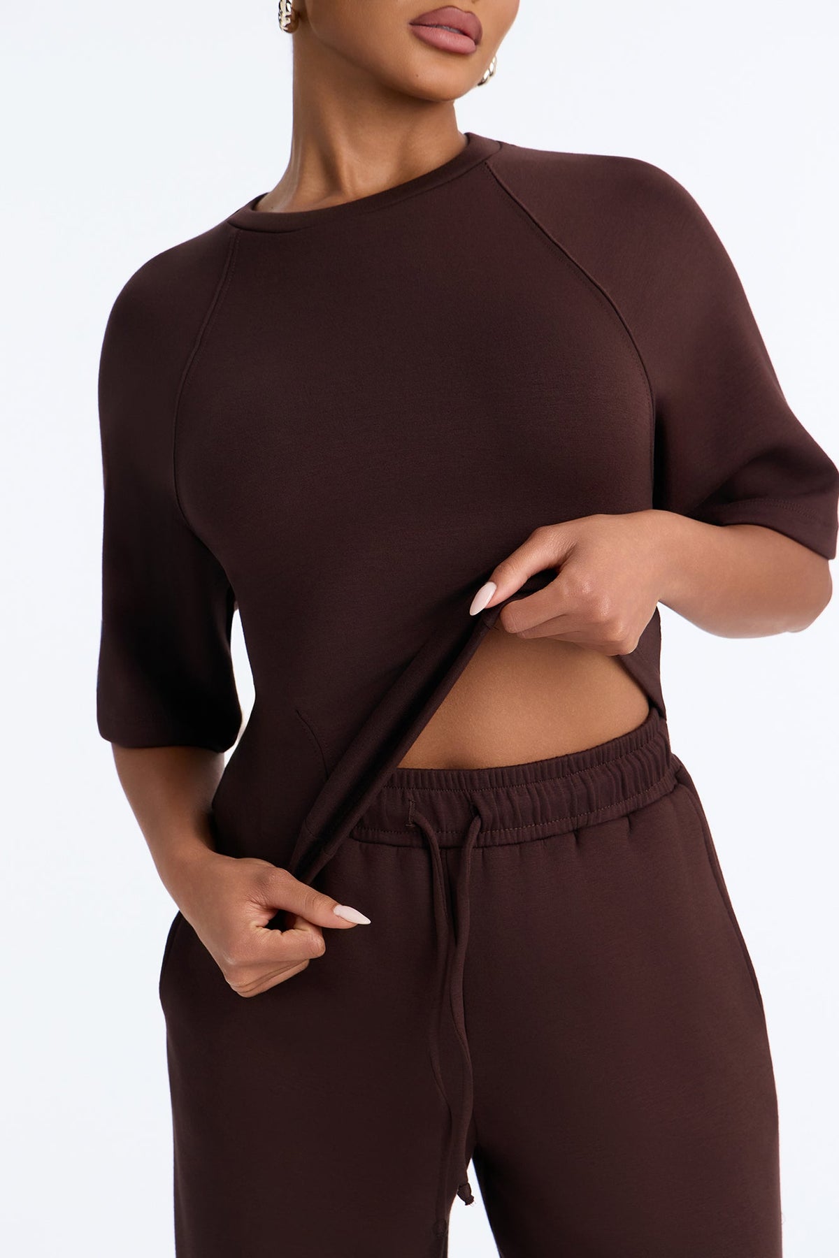 Phia Wide Leg Pant Set - Brown