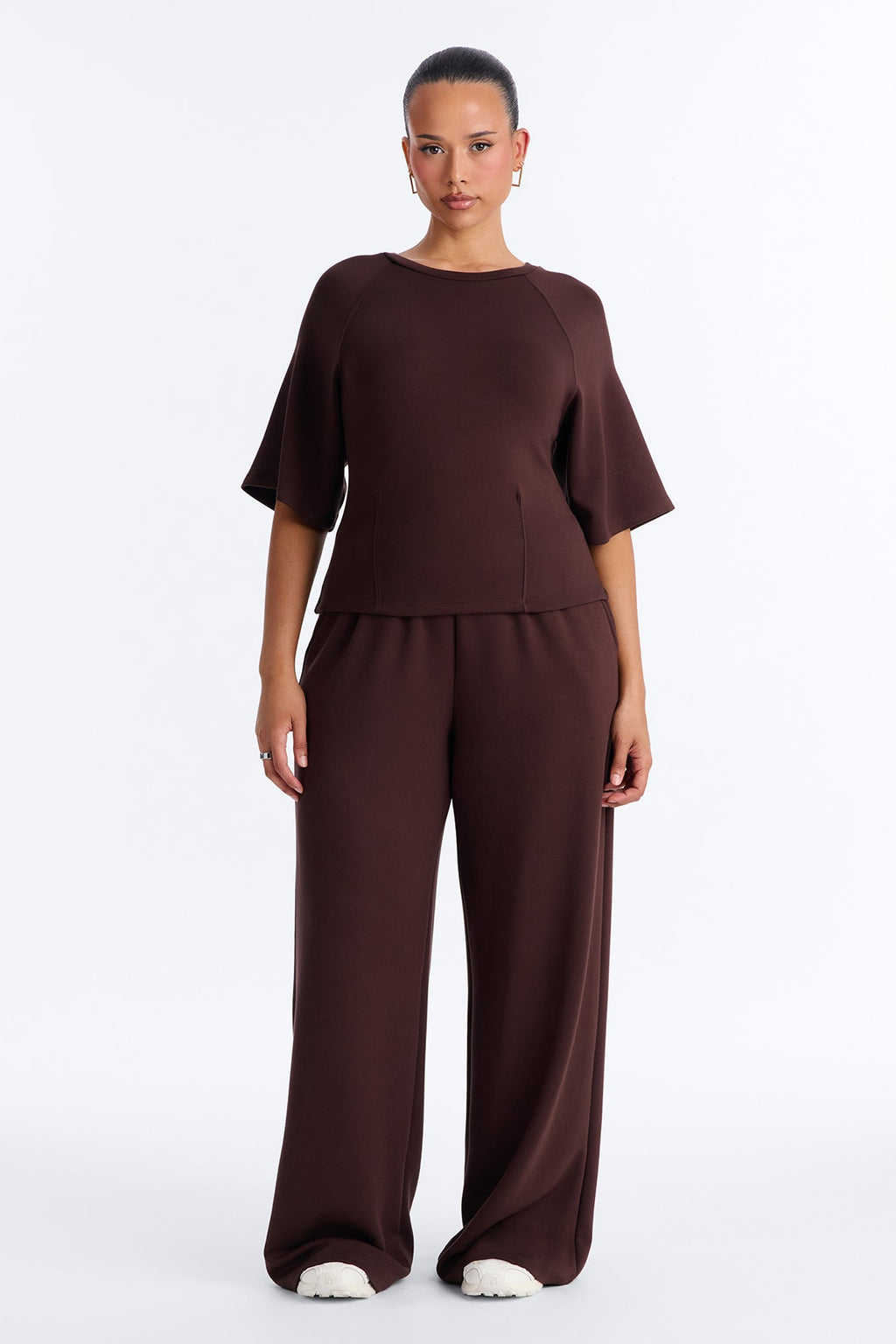 Phia Wide Leg Pant Set - Brown