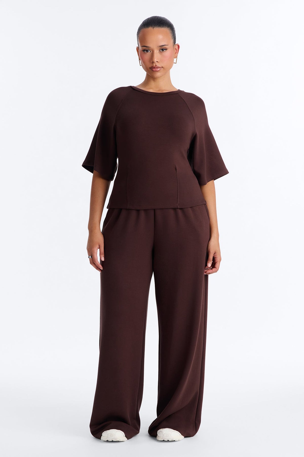 Phia Wide Leg Pant Set - Brown