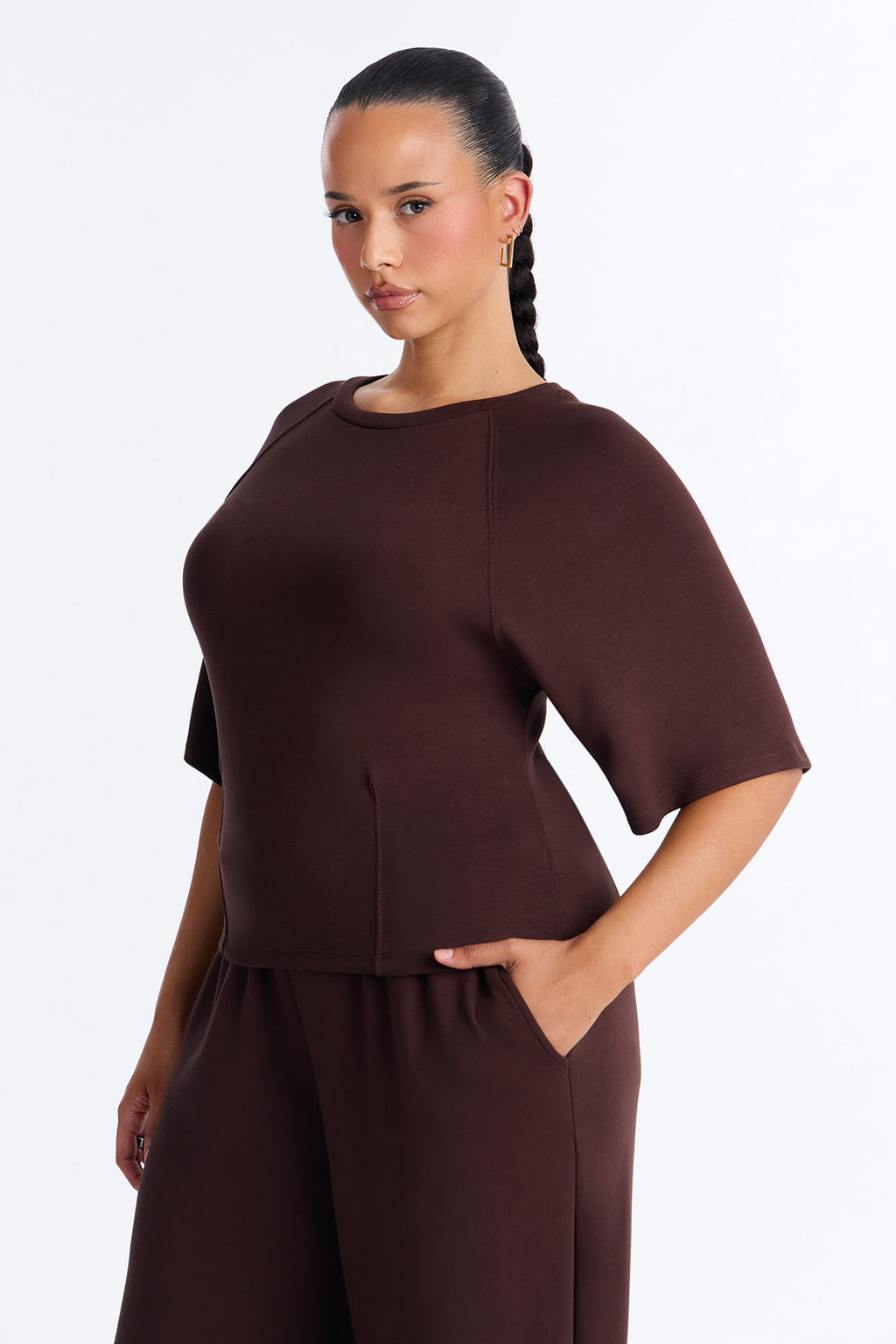Phia Wide Leg Pant Set - Brown