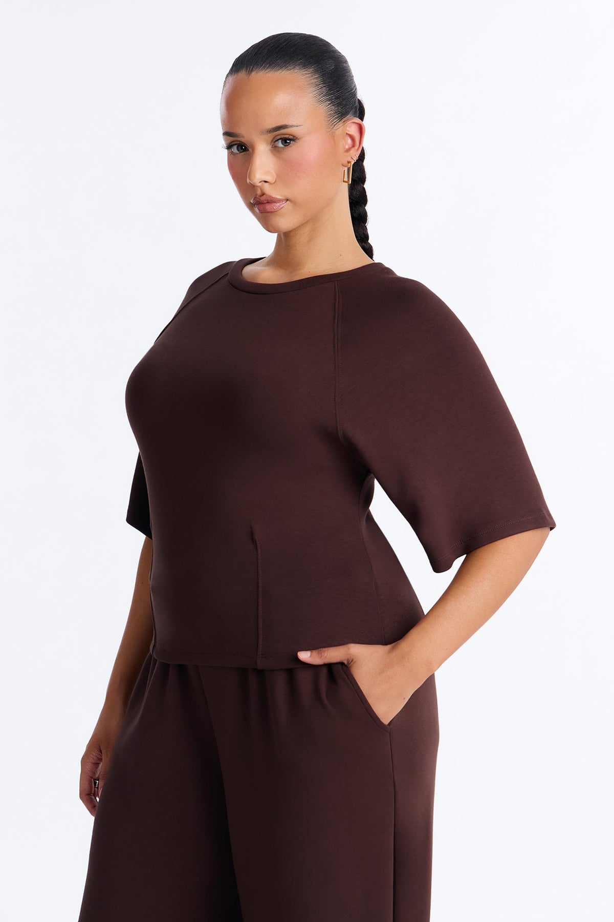 Phia Wide Leg Pant Set - Brown