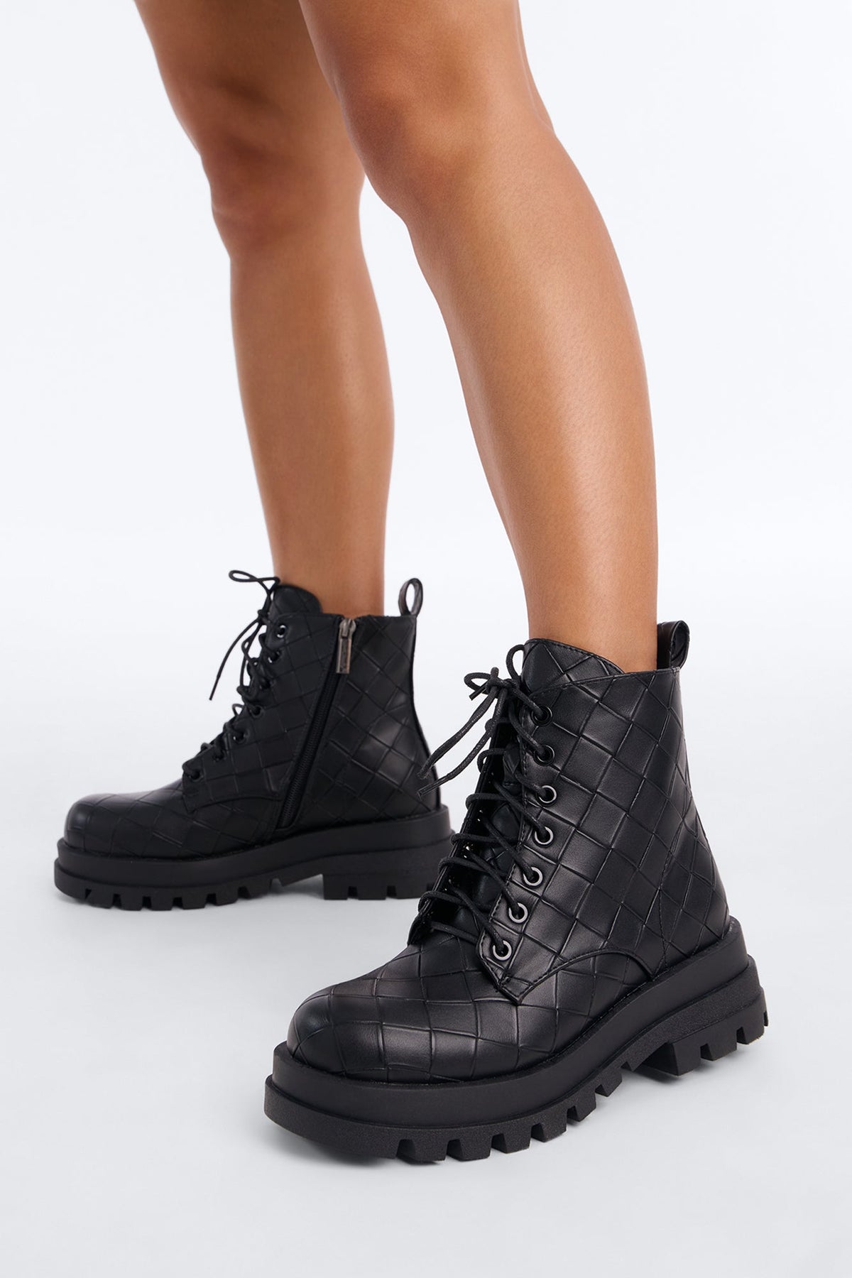 Halfway There Combat Booties - Black