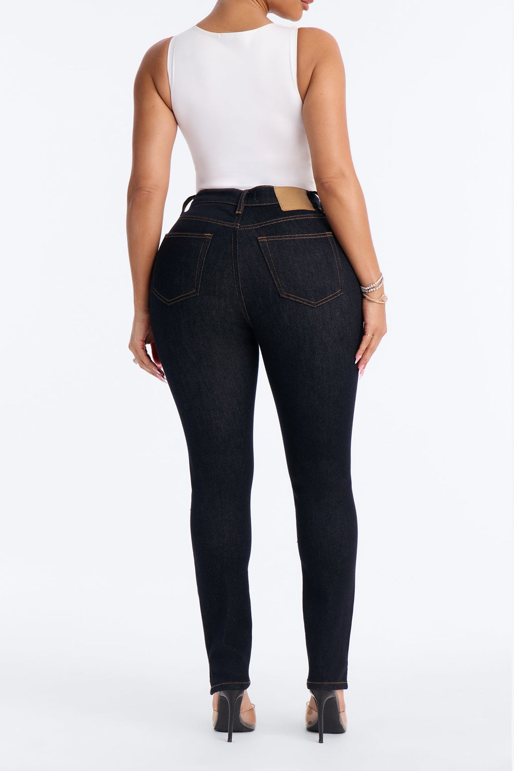 Play Fair Split Hem Skinny Jeans - Dark Denim