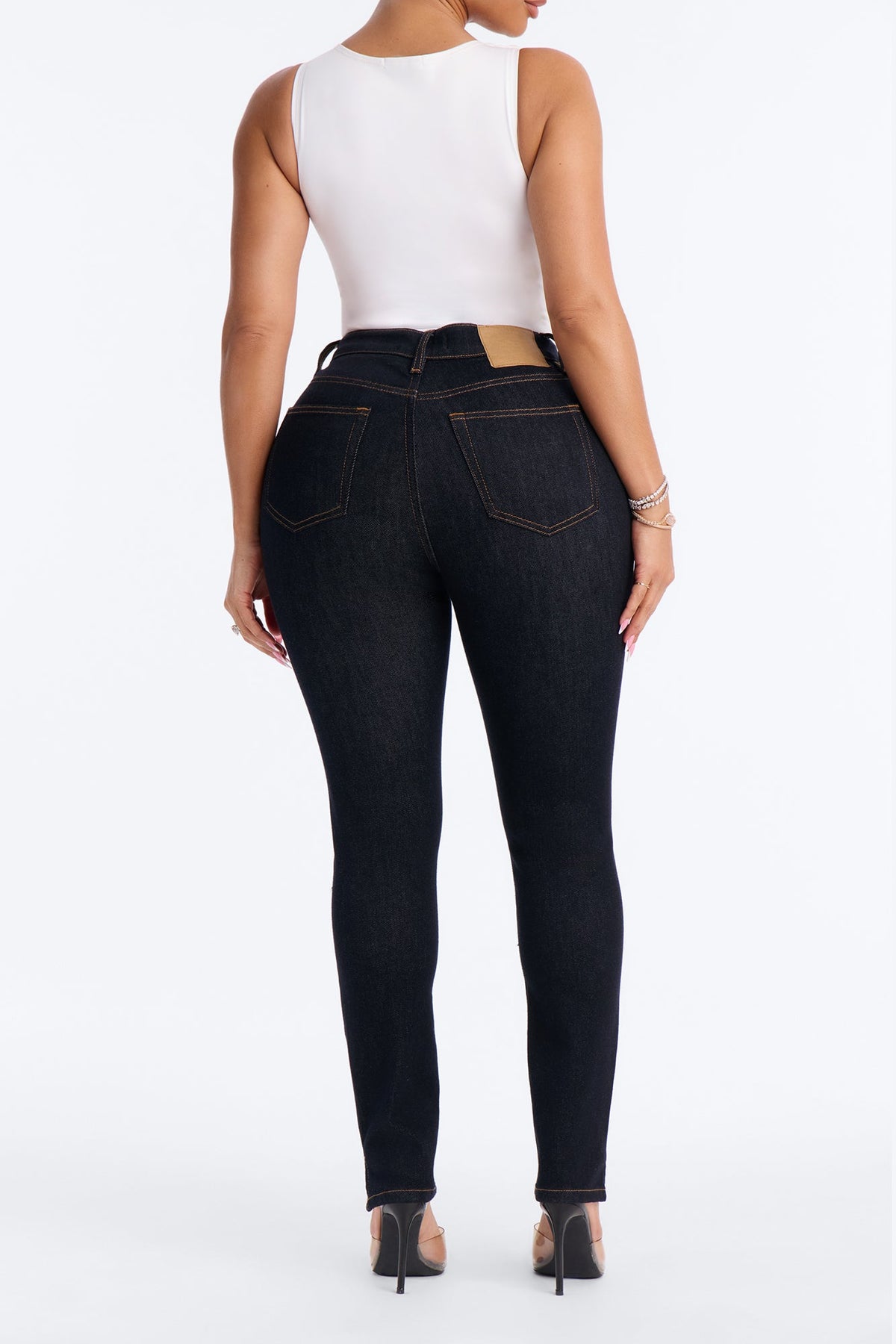Play Fair Split Hem Skinny Jeans - Dark Denim