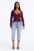 Talk Of The Town Low Rise Capri Jeans - Medium Wash
