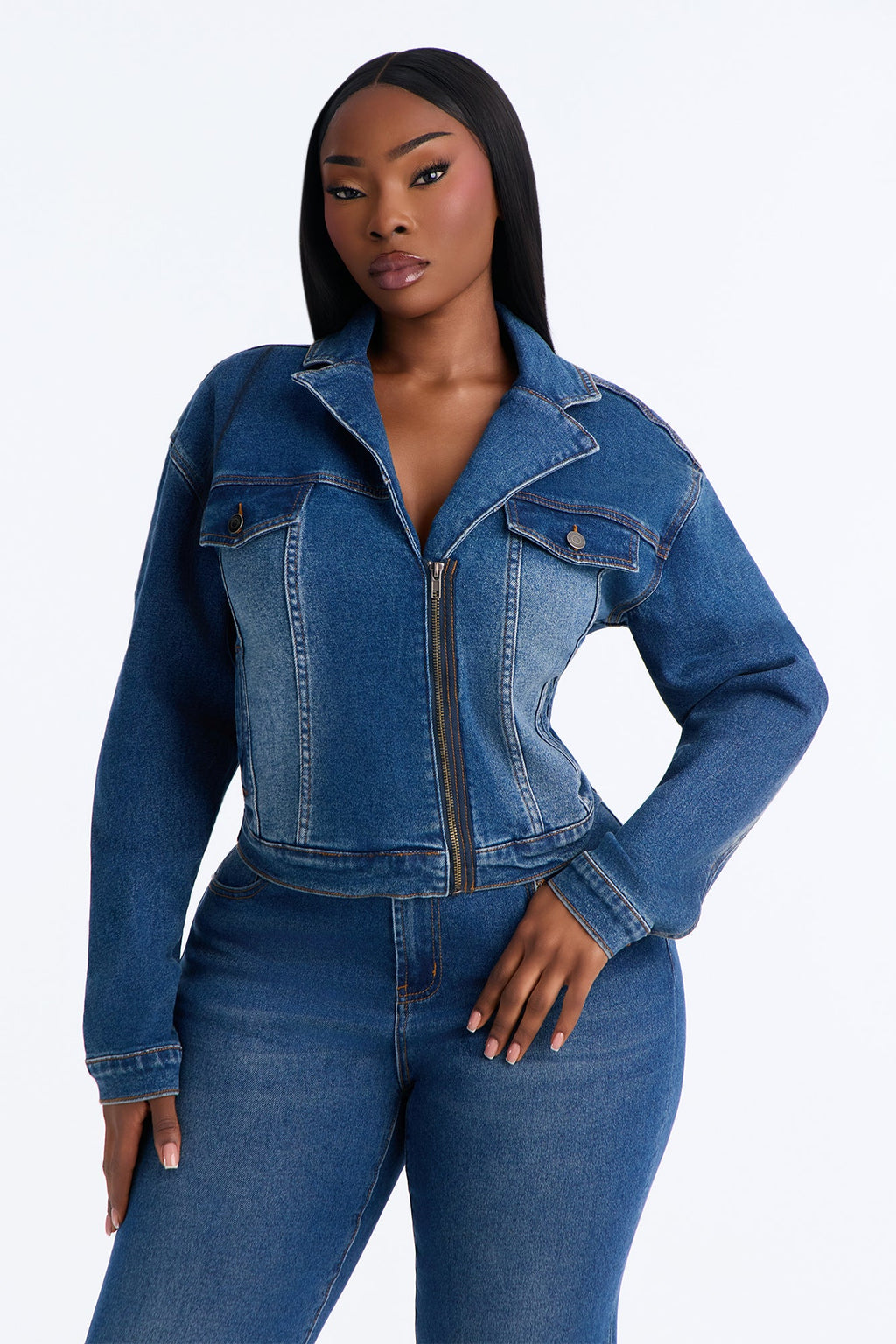 Worth The Wait Stretch Denim Jacket - Dark Wash