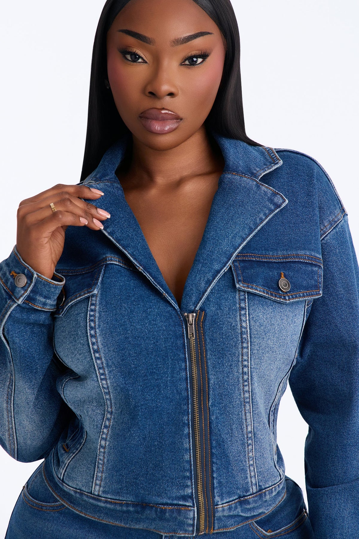 Worth The Wait Stretch Denim Jacket - Dark Wash