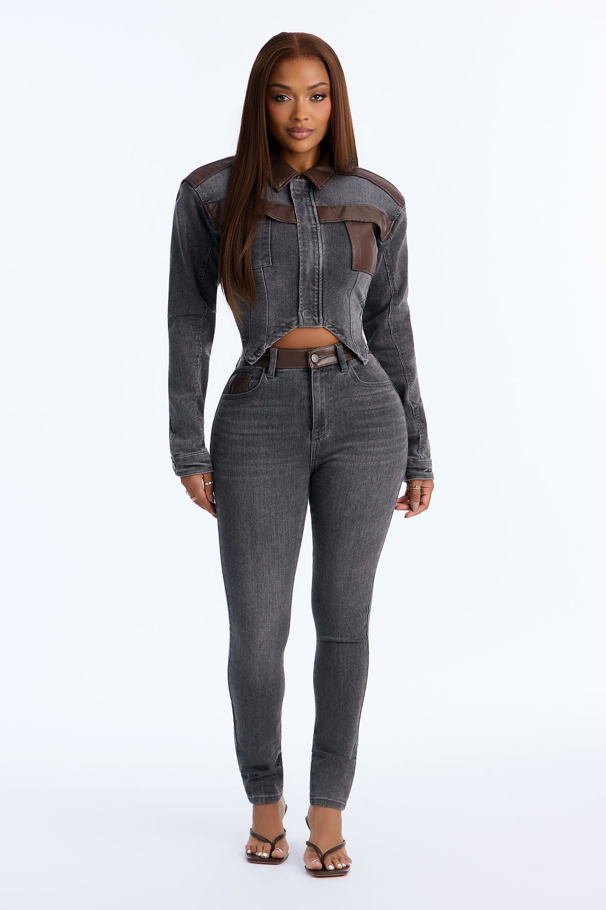 Power Stance Denim Jacket - Grey