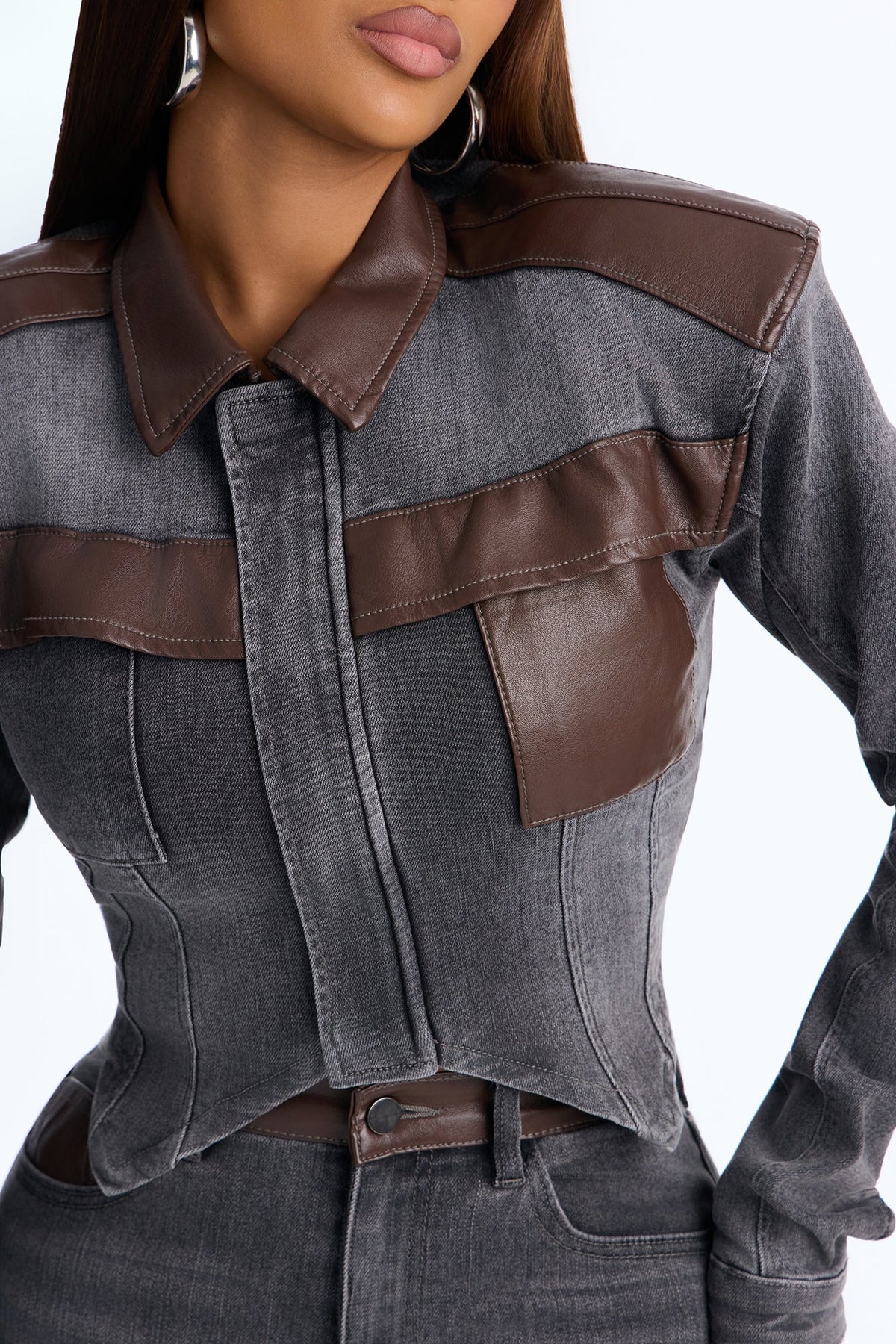 Power Stance Denim Jacket - Grey