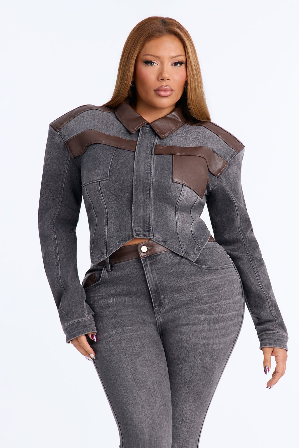 Power Stance Denim Jacket - Grey