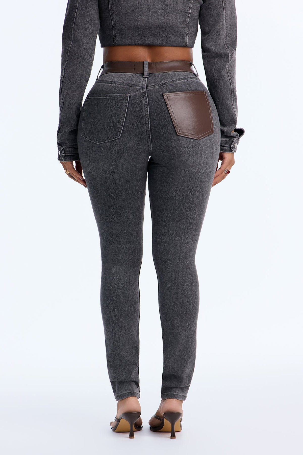 Power Stance High Rise Skinny Jeans - Grey